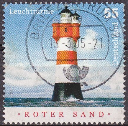ALEMANIA 2004 Scott 2291 Sello Faro Roter Sand 55 lighthouse Usado Michel 2410 Allemagne Duitsland Germania Germany Alemagne Deutschland